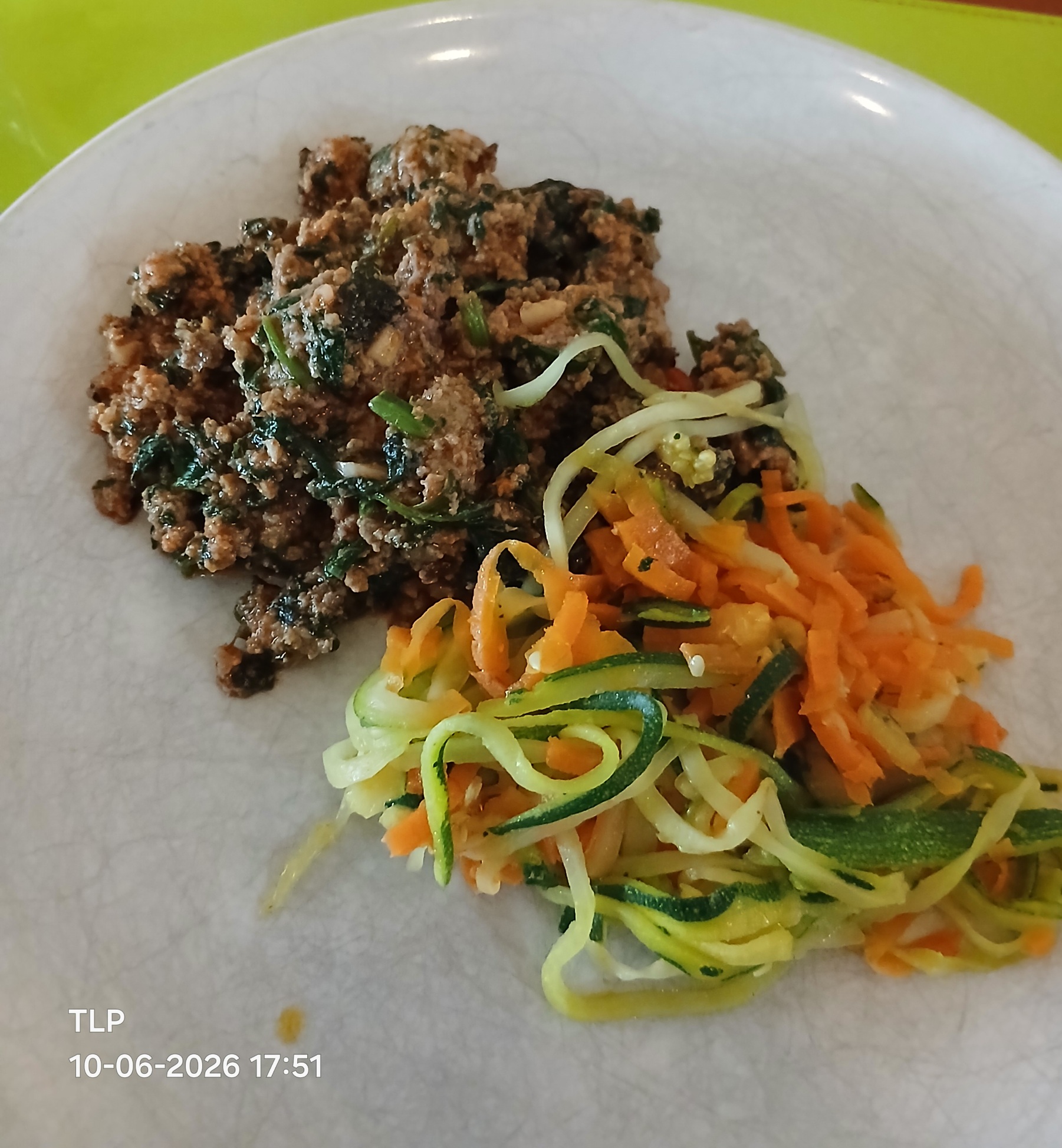 courgettini met spinaziegehakt
