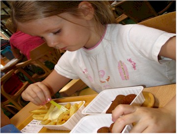 Patatjes met mini snack