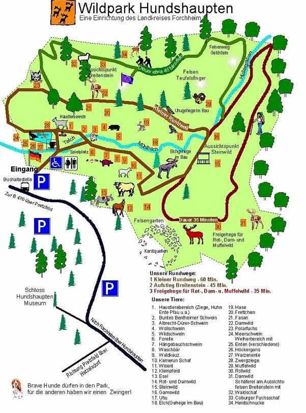 Plattegrond Wildpark Hundshaupten